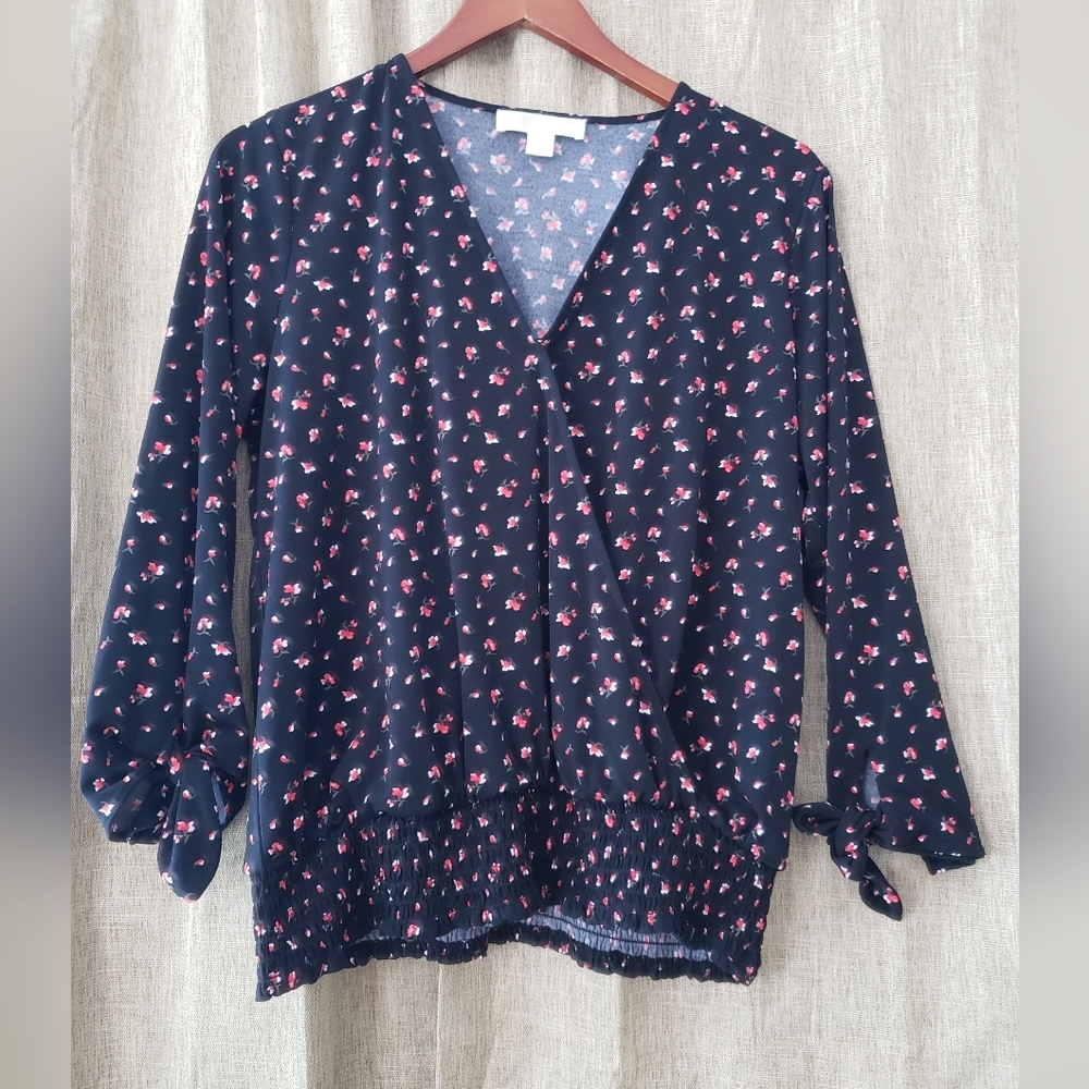 Floral Wrap Blouse